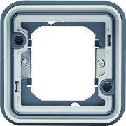 cubyko Support d'encastrement simple associable à griffes gris IP55 - HAGER WNA401G 