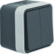 cubyko Double poussoir 1O/1F saillie gris IP55 - HAGER WNC044 