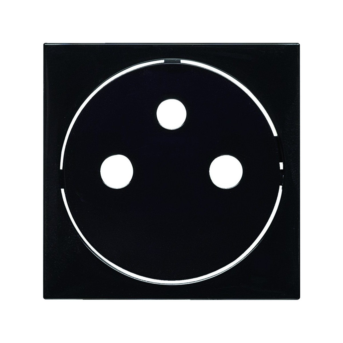 Enjoliveur gallery prise de courant affleurante 2P+T, finition Night - HAGER WXD106N 