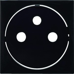 Enjoliveur gallery prise de courant affleurante 2P+T, finition Night - HAGER WXD106N 