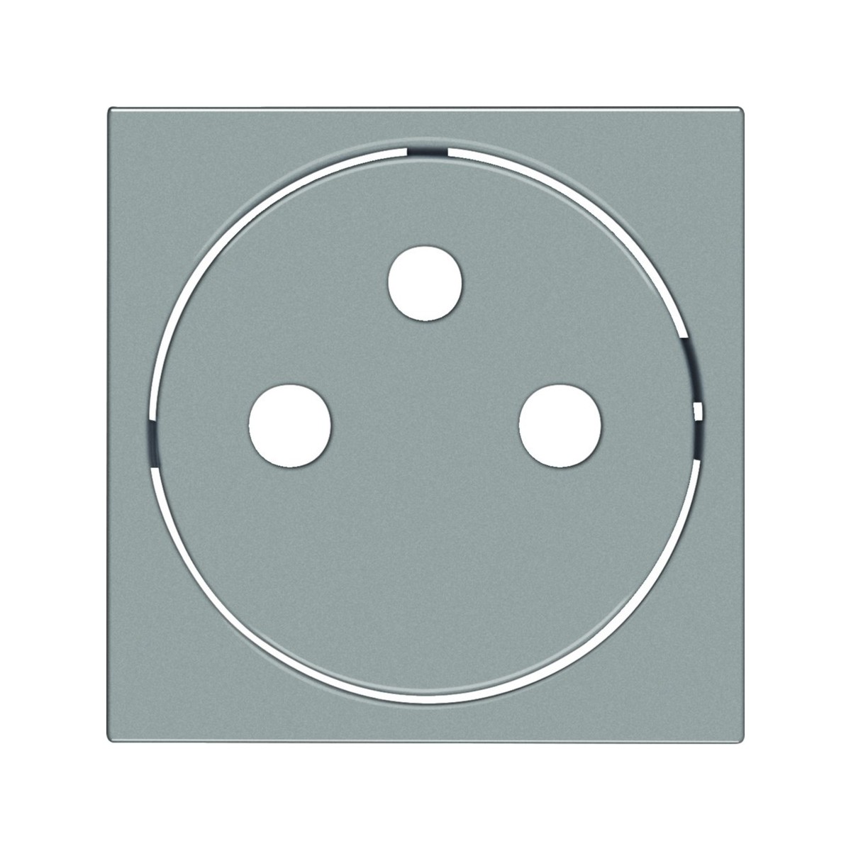 Enjoliveur gallery prise de courant affleurante 2P+T, finition Titane - HAGER WXD106T 