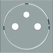 Enjoliveur gallery prise de courant affleurante 2P+T, finition Titane - HAGER WXD106T 