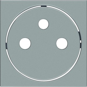 Enjoliveur gallery prise de courant affleurante 2P+T, finition Titane - HAGER WXD106T 