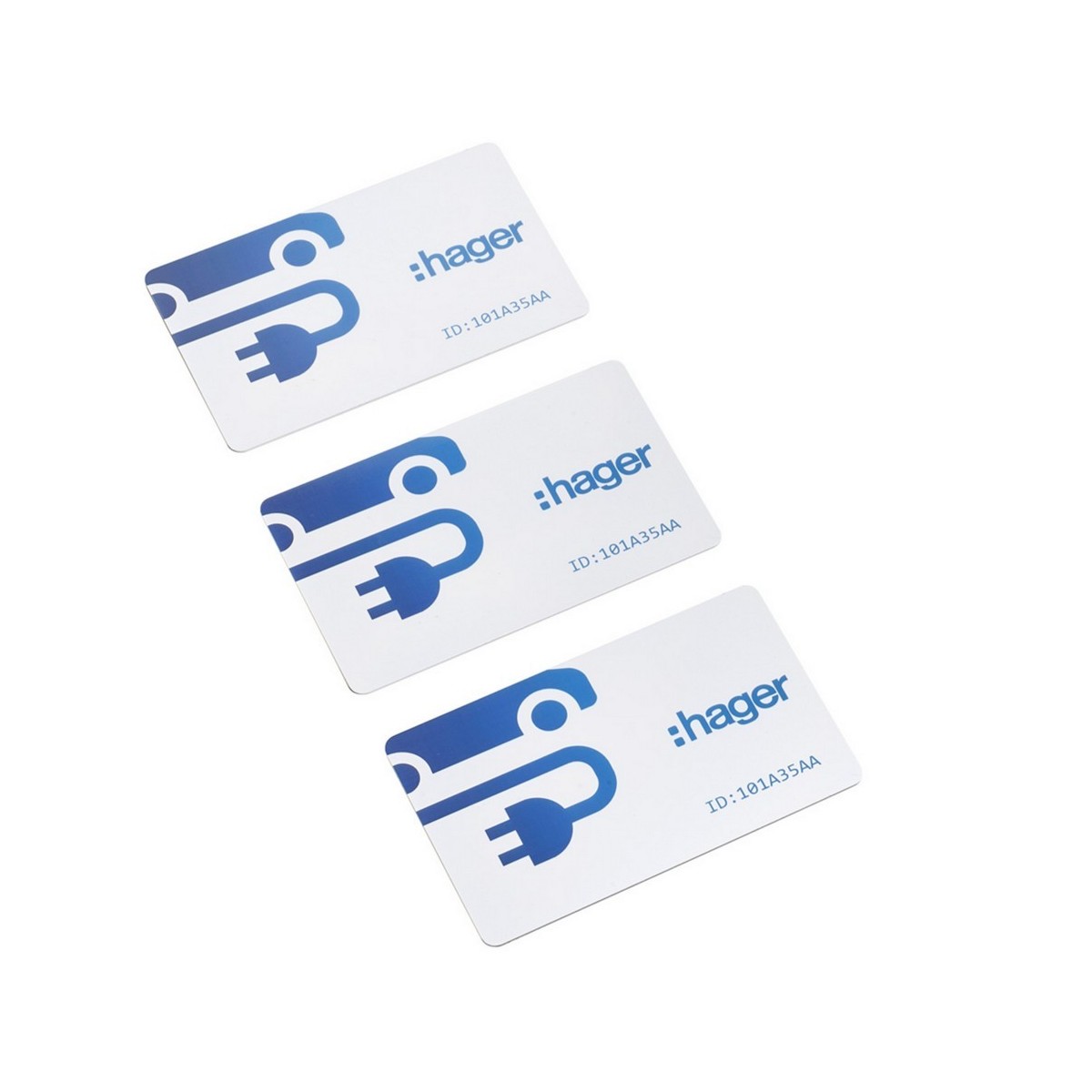 Lot de 3 badges RFID format carte - HAGER XVA410 