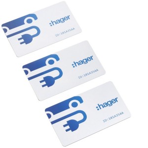 Lot de 3 badges RFID blancs format carte pour borne Witty - HAGER XVA410