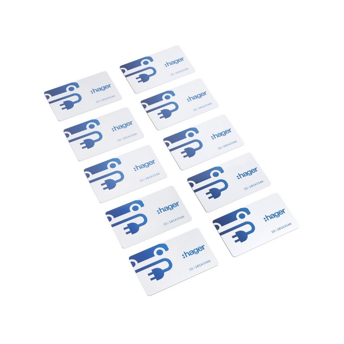 Lot de 10 badges RFID format carte - HAGER XVA420 