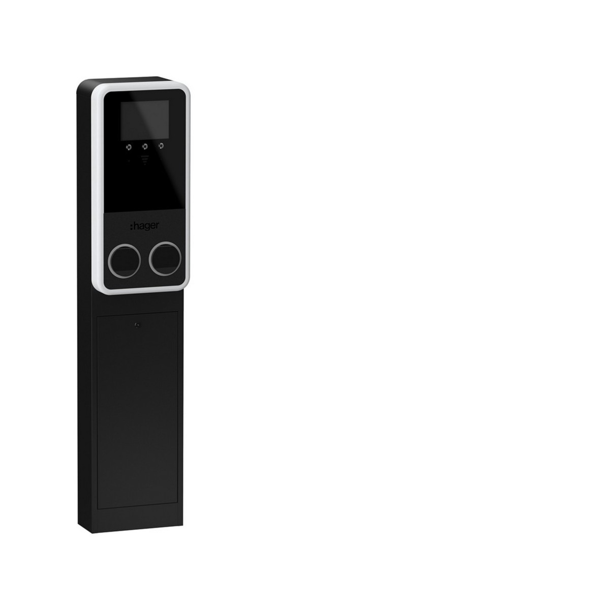 Borne de recharge witty park2 totem IP55 IK10 2x22kW T2+OCPP+MID+RFID - HAGER XVG222S 