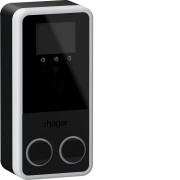 witty park2 Borne mural IP55 IK10 2x22kW T2+TE+OCPP+MID+ECRAN+RFID+Protections - HAGER XVP222SQF 