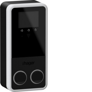 witty park2 Borne mural IP55 IK10 2x22kW T2+OCPP+MID+ECRAN+RFID+Protections - HAGER XVP222S 
