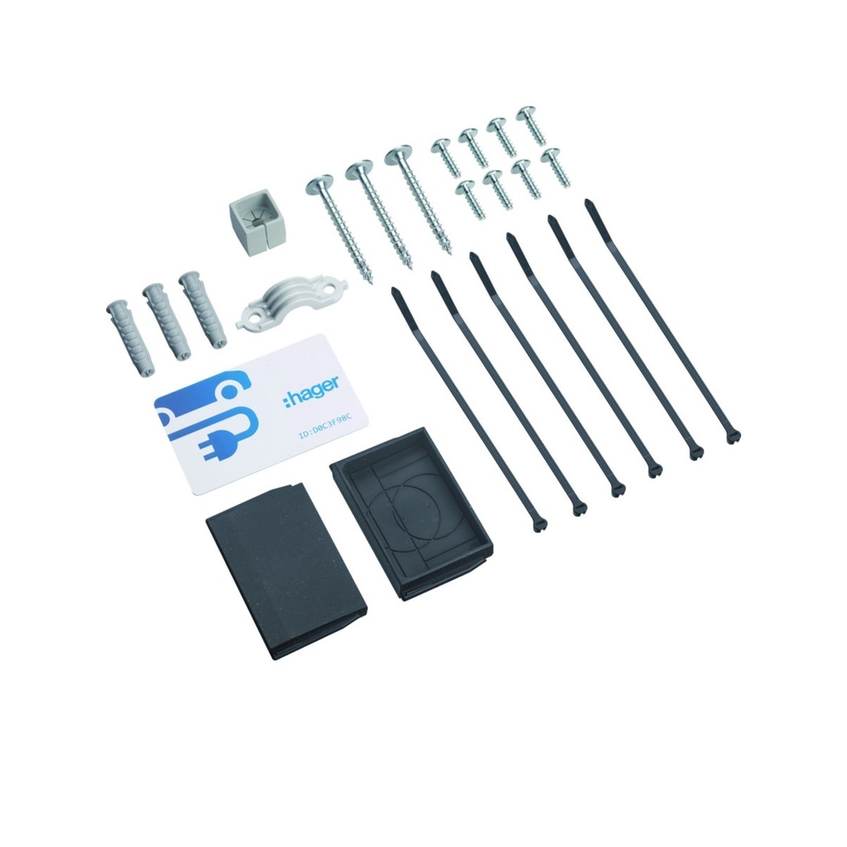 witty one pièce détachée-Kit accessoires pour borne de recharge witty XVR1xx - HAGER XVS000 