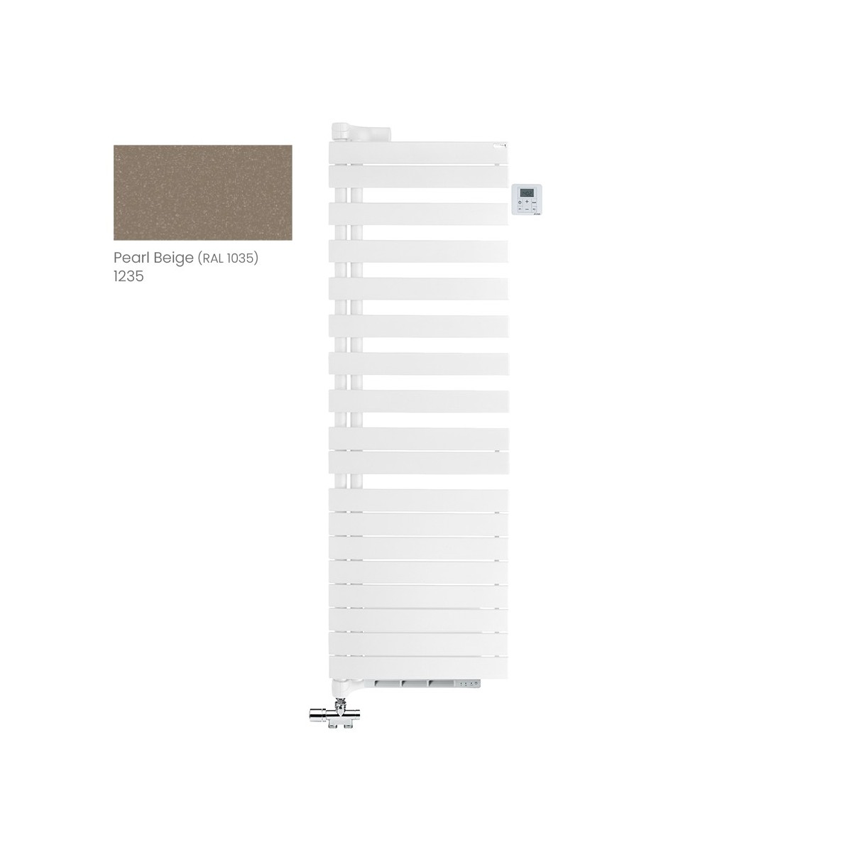 Sèche-serviette soufflant ACOVA REGATE TWIST AIR pivot gauche eau chaude 1809W (809W+1000W) Pearl Beige RAL1035