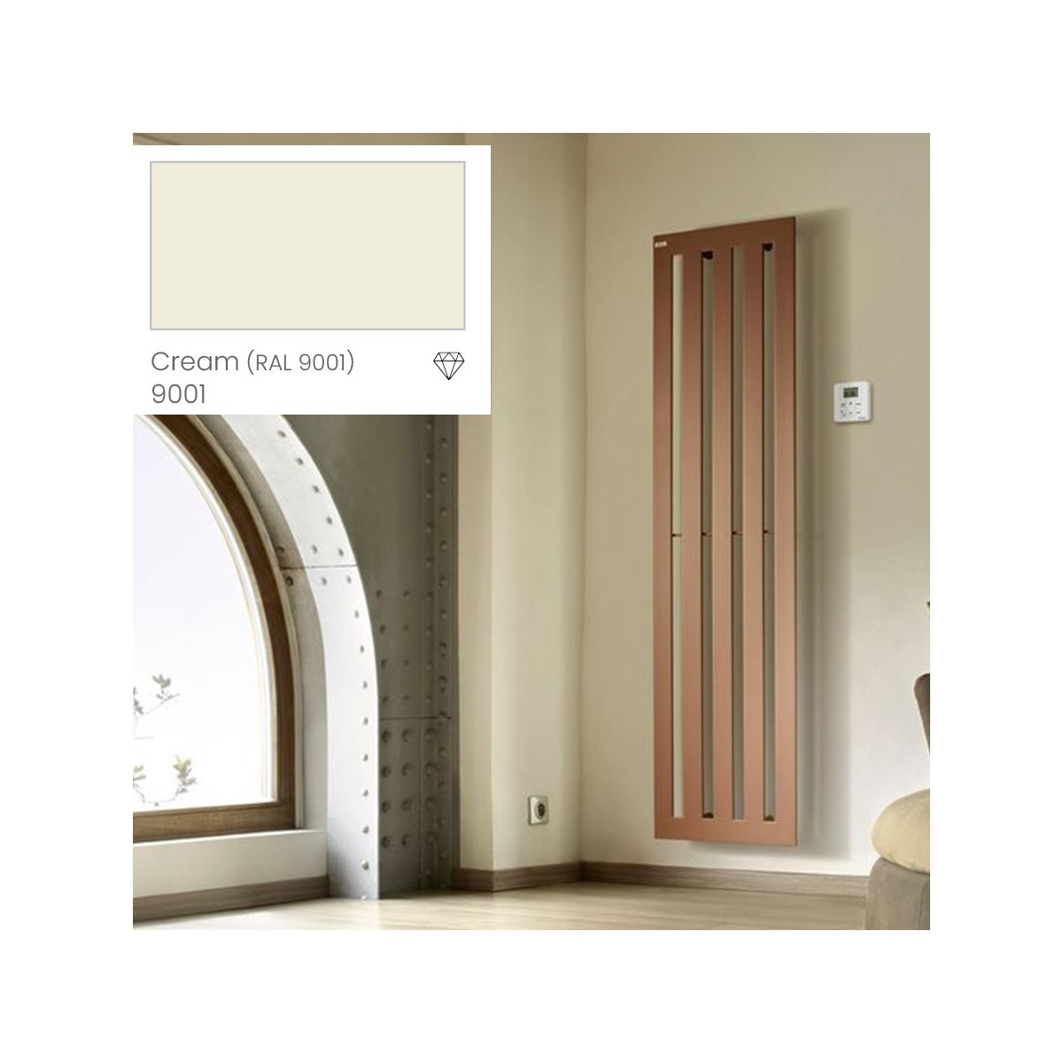 Radiateur électrique vertical ACOVA KARENA 900W TSVH-180-050/GF Cream RAL9001 9001