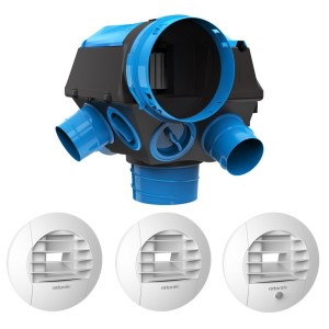 Kit VMC simple flux Hygrocosy BC 2 hygroréglable avec 3 bouches - Atlantic 412320 