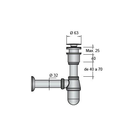 Siphon avec bonde à écoulement libre - SALGAR 16994