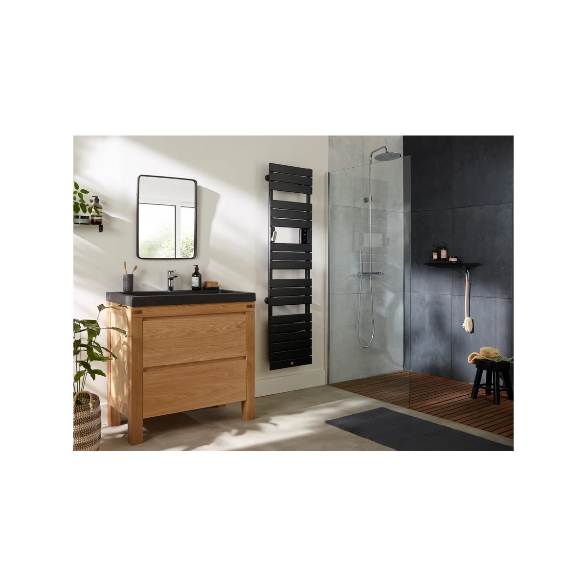 Sèche-serviettes électrique RIVIERA 2 soufflant 1500W Noir carbone - THERMOR 498519