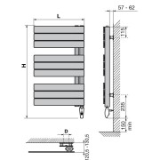Sèche-serviettes MIXTE LVI - SILAY RF - 500W FLUIDE - 4870036 Collecteur vertical à droite