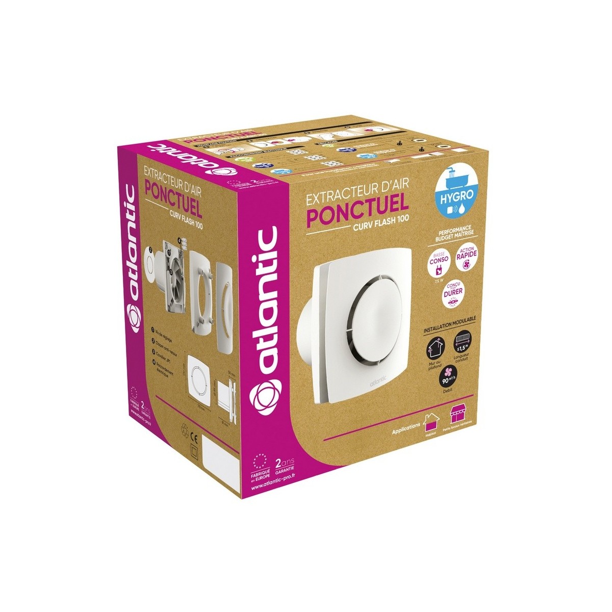 Extracteur d'air Curv Flash 120 T - Atlantic 123247 