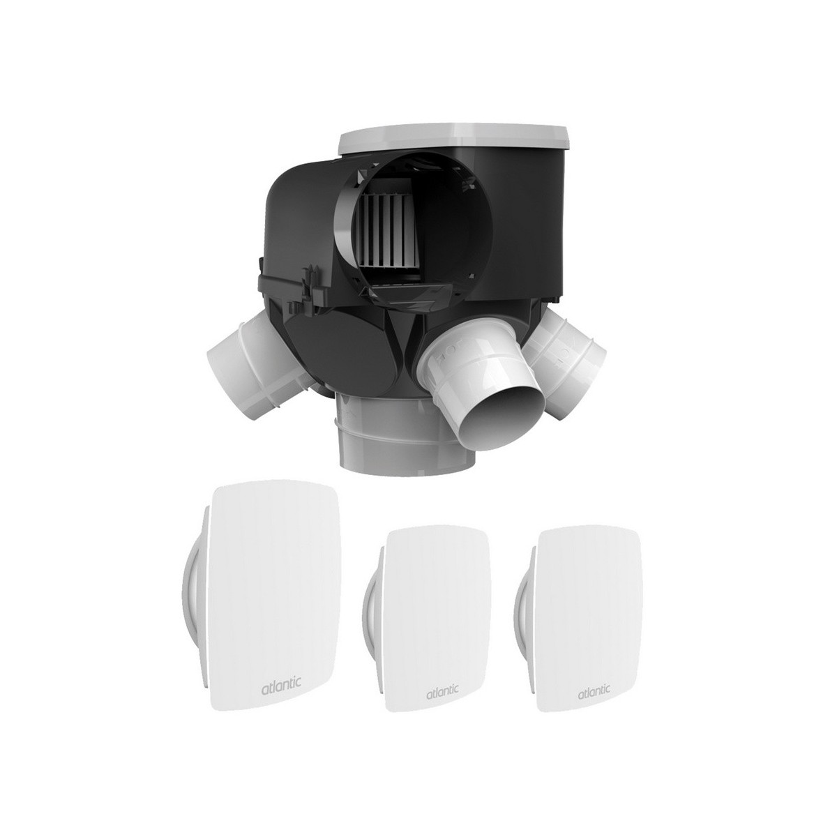 Kit Autocosy VMC autoréglable 4 sanitaires (3 bouches LINES) - ATLANTIC 412288 