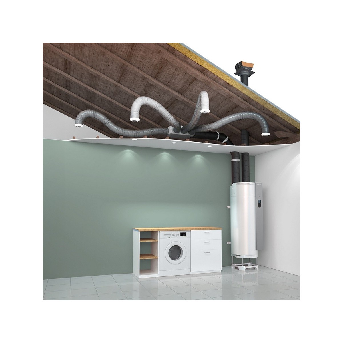 Chauffe-eau thermodynamique AQUACOSY EVOLUTION - 185L - Avec ventilateur - ATLANTIC 350202 