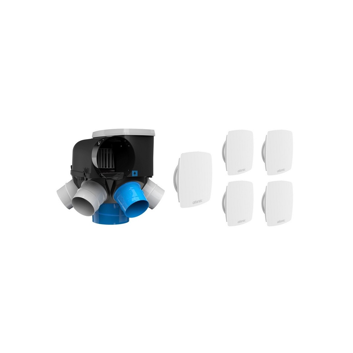 Kit Autocosy iH VMC auto intelligente 6 sanitaires (5 bouches line) - ATLANTIC 412289 