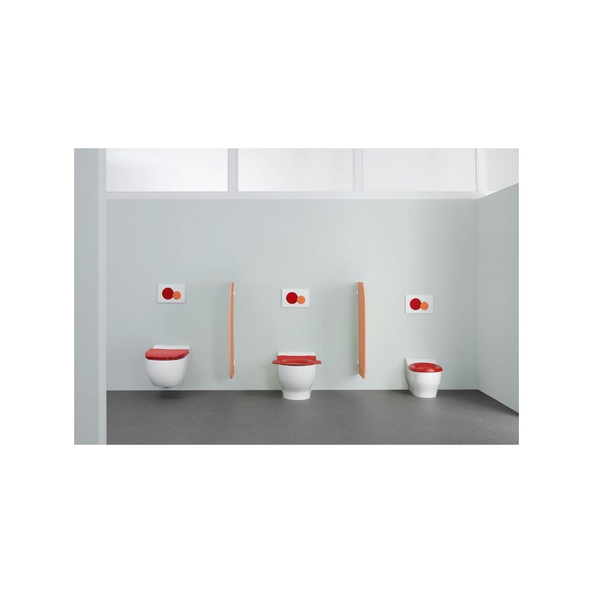 Lunette d'abattant WC Geberit Bambini pour enfants avec poignées rouge carmin - GEBERIT 502.971.FY.1 