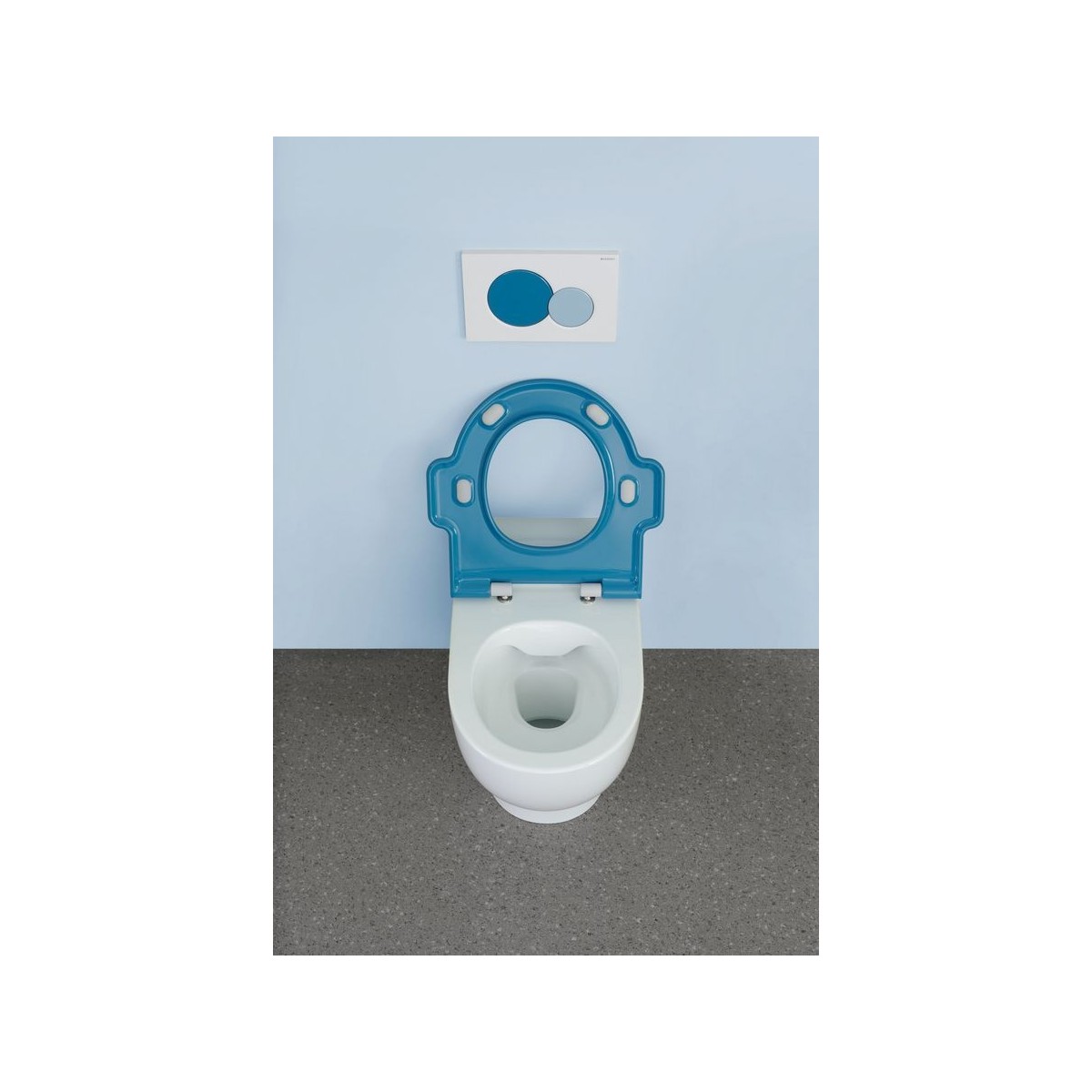 Lunette d'abattant WC Geberit Bambini pour enfants avec poignées bleu océan - GEBERIT 502.971.SX.1 