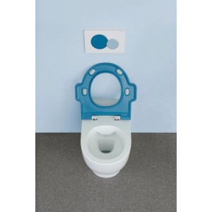 Lunette d'abattant WC Geberit Bambini pour enfants avec poignées bleu océan - GEBERIT 502.971.SX.1 