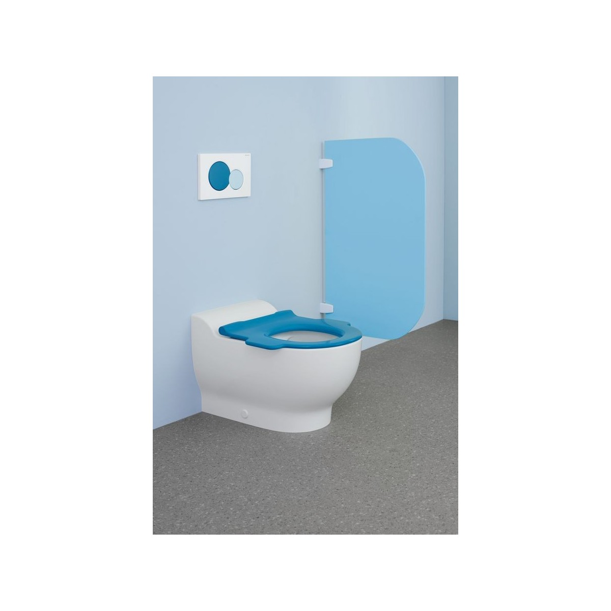 Lunette d'abattant WC Geberit Bambini pour enfants avec poignées bleu océan - GEBERIT 502.971.SX.1 