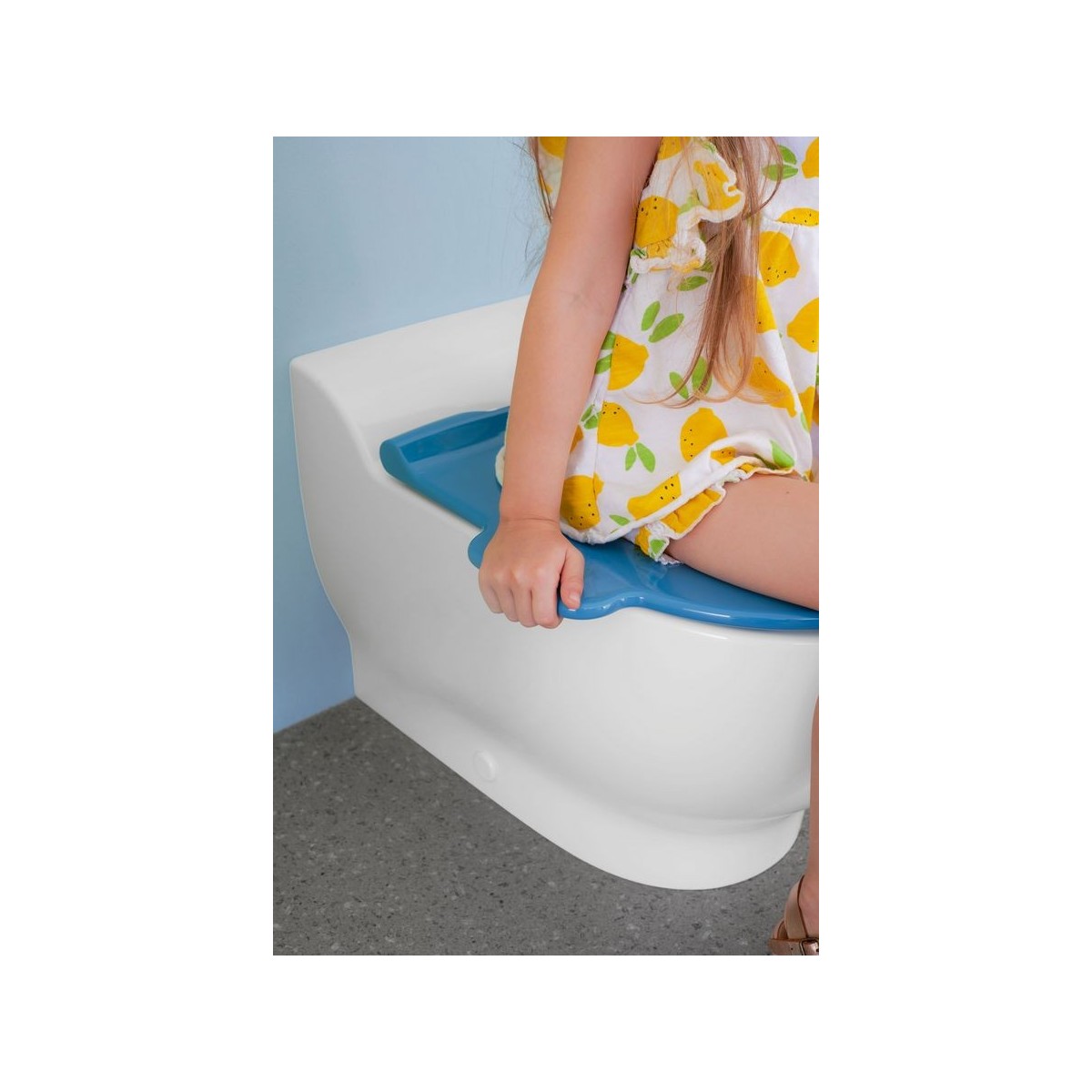 Lunette d'abattant WC Geberit Bambini pour enfants avec poignées bleu océan - GEBERIT 502.971.SX.1 