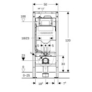 Bâti-support Geberit Duofix WC 112 cm Sigma 12 cm rinçage forcé 1 alim HS50 - GEBERIT 111.075.00.2 