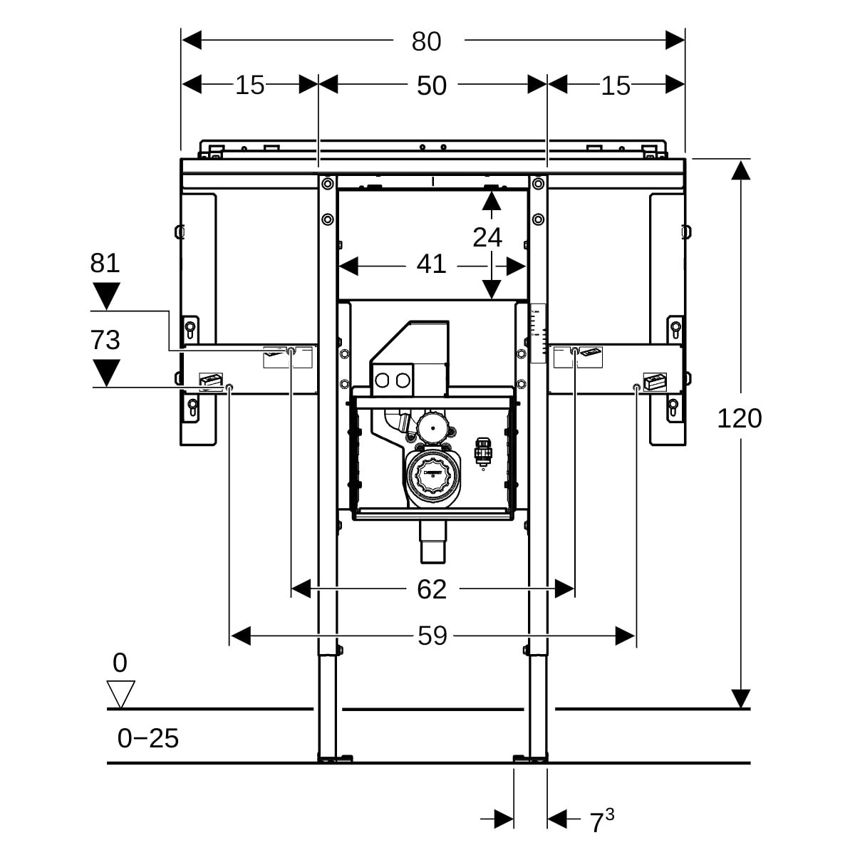 Bâti-support Geberit Duofix lavabo ONE et rob murale hau loc lavabo 75cm - GEBERIT 111.081.00.2 