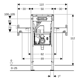 Bâti-support Geberit Duofix lavabo et robinetterie ONE hau par lavabo 105cm - GEBERIT 111.093.00.2 