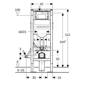 Bâti-support Geberit Duofix WC 112 cm Sigma 12 cm autoportant étroit - GEBERIT 111.389.00.6 