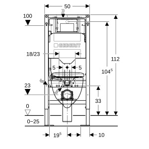 Bâti-pack® WC Geberit Duofix 112 cm Sig12 Si20R WC Renova semi-caréné TurboFlush - GEBERIT 118.240.KJ.1 