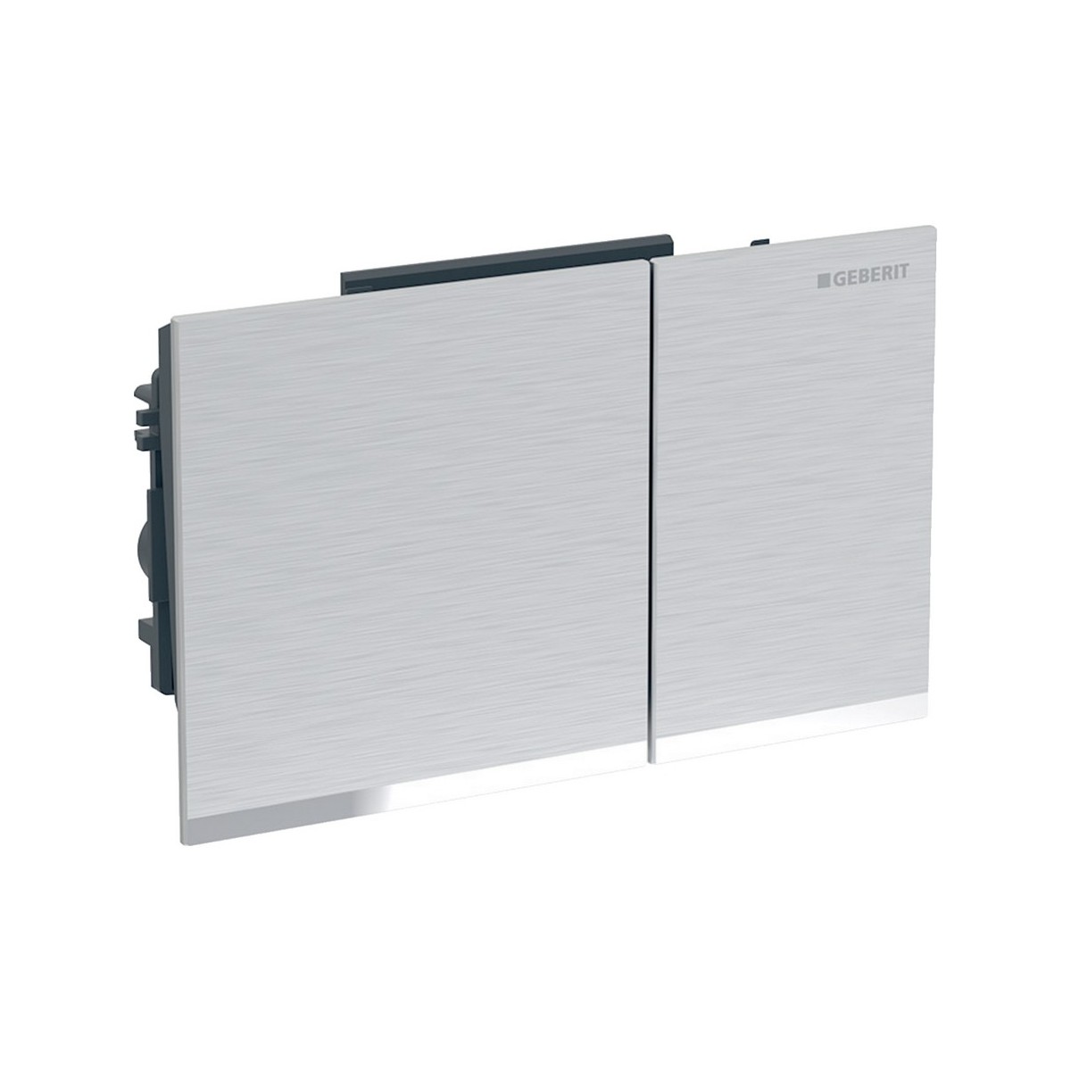 Plaque Geberit Omega60 carrée DT chromé brossé chromé brillant - GEBERIT 243.118.GH.1 