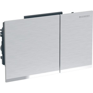 Plaque Geberit Omega60 carrée DT chromé brossé chromé brillant - GEBERIT 243.118.GH.1 