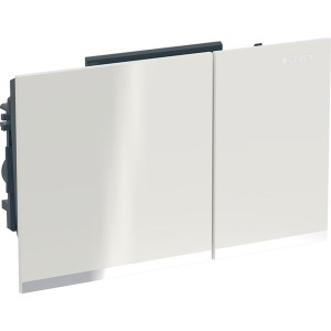Plaque Geberit Omega60 carrée DT sable gris réfl chromé brillant - GEBERIT 243.118.JL.1 