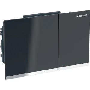 Plaque Geberit Omega60 carrée DT noir réfl chromé brillant - GEBERIT 243.118.SJ.1 