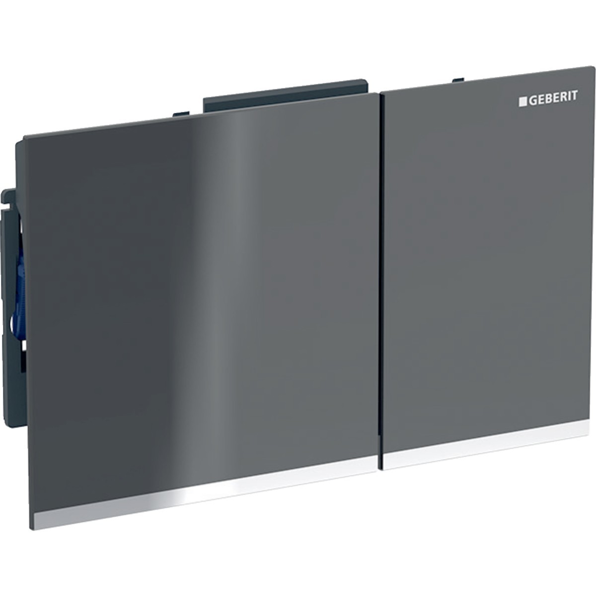 Plaque Geberit Sigma60 carrée DT gris velouté réfl chromé brillant - GEBERIT 243.415.JK.1 