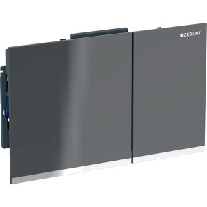 Plaque Geberit Sigma60 carrée DT gris velouté réfl chromé brillant - GEBERIT 243.415.JK.1 