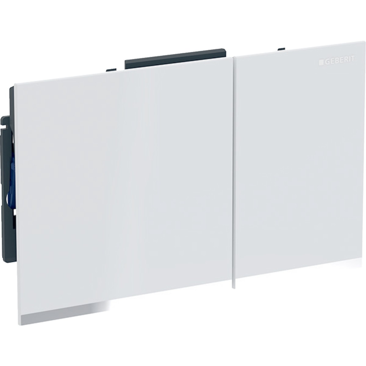 Plaque Geberit Sigma60 carrée DT blanc réfl chromé brillant - GEBERIT 243.415.SI.1 