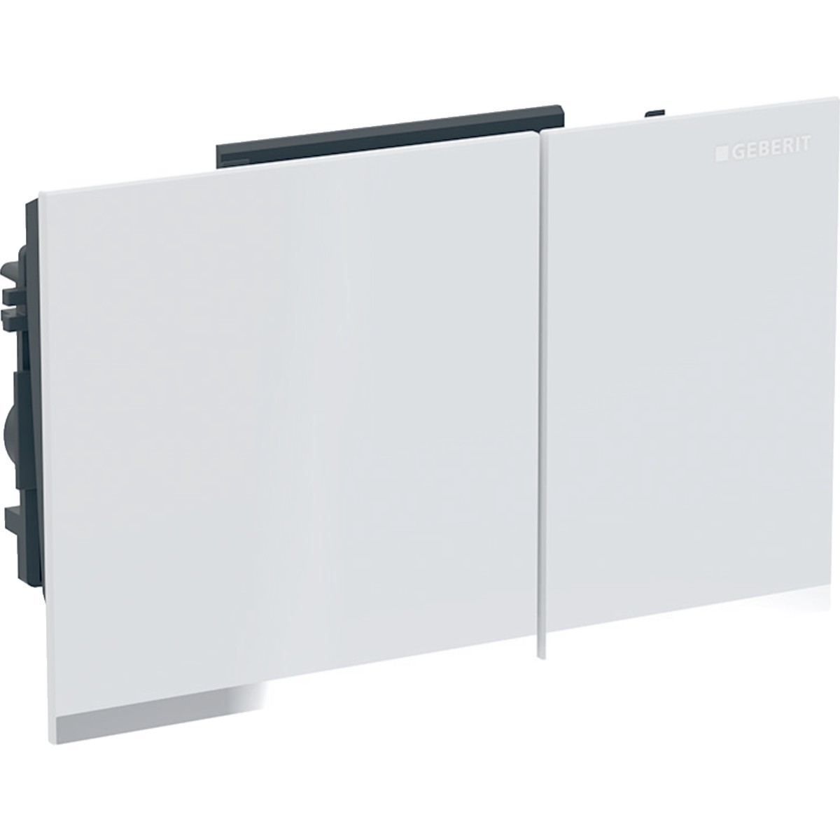 Plaque Geberit Omega60 carrée DT blanc réfl chromé brillant - GEBERIT 243.118.SI.1 