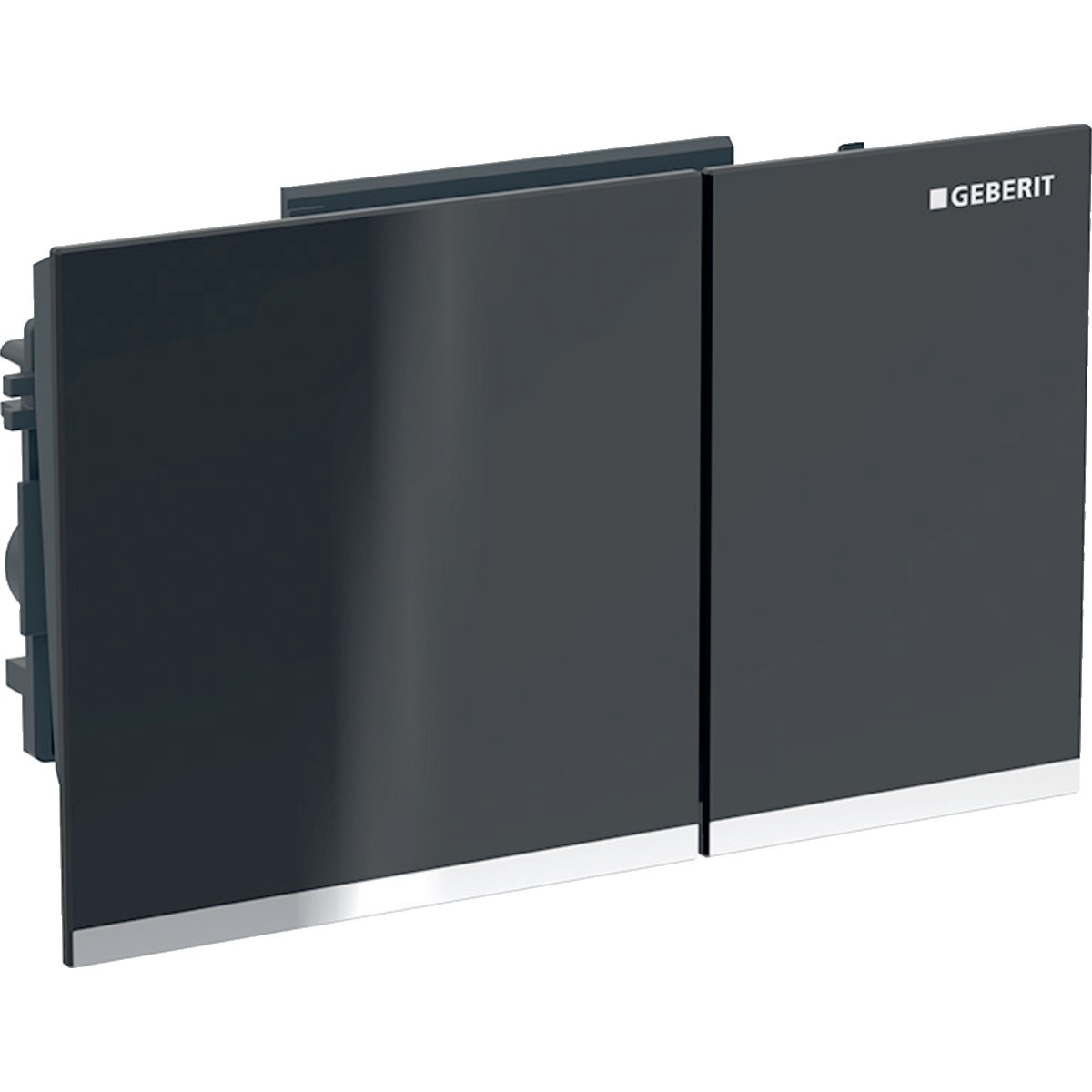 Plaque Geberit Omega60 carrée DT noir réfl chromé brillant - GEBERIT 243.118.SJ.1 
