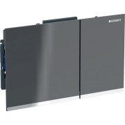 Plaque Geberit Sigma60 carrée DT gris velouté réfl chromé brillant - GEBERIT 243.415.JK.1 