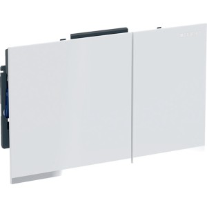 Plaque Geberit Sigma60 carrée DT blanc réfl chromé brillant - GEBERIT 243.415.SI.1 
