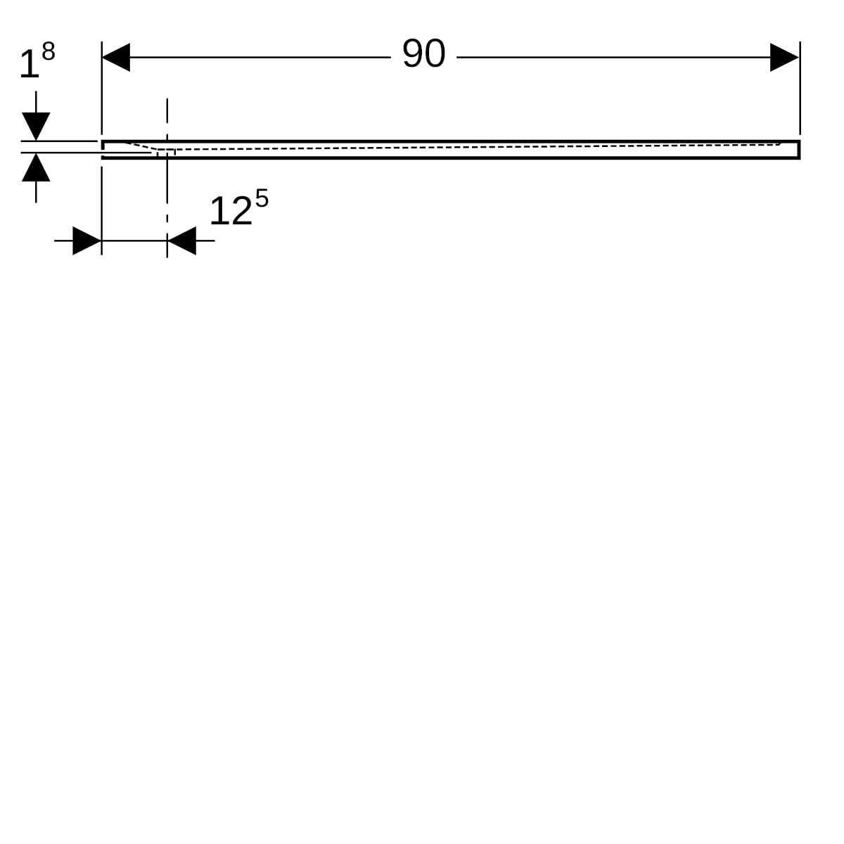 Receveur rectangulaire Geberit Sestra 90 x 70 Graphite Structure ardoise - GEBERIT 550.222.00.2 
