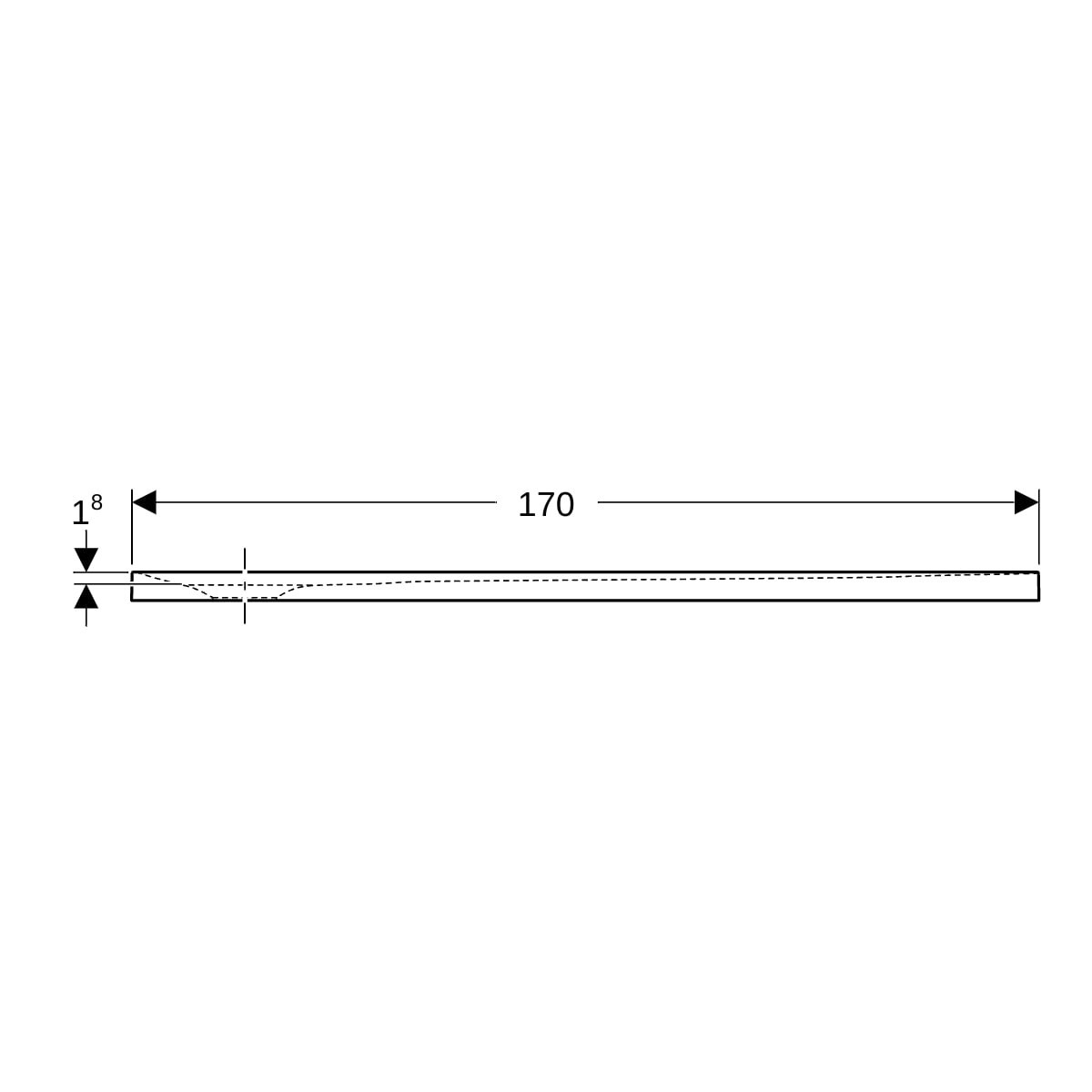Receveur rectangulaire Geberit Olona Blanc 170x80cm - GEBERIT 550.778.00.1 