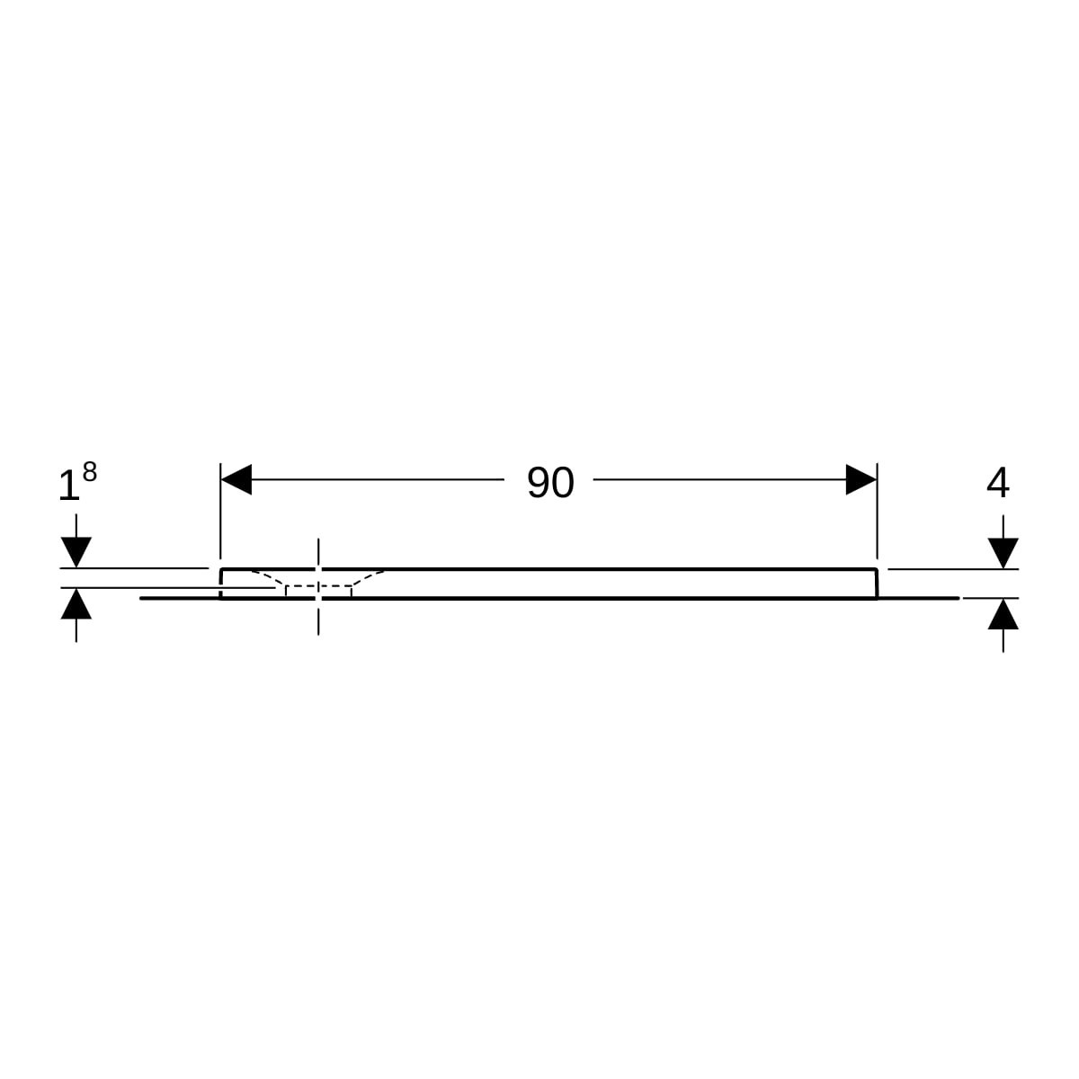 Receveur carré Geberit Olona av natte d'étanchéité Blanc 90x90cm - GEBERIT 550.901.00.1 