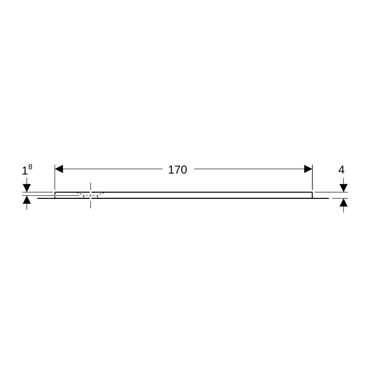 Receveur rectangulaire Geberit Olona av natte d'étanchéité Blanc 170x75cm - GEBERIT 550.927.00.1 