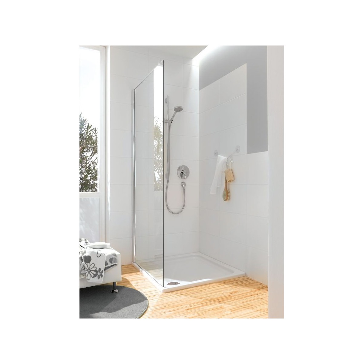Receveur de douche carré Geberit Renova à poser à encastrer 100 x 100 cm Blc - GEBERIT 550.084.00.1 